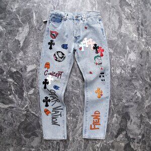 Chrome Hearts Logo Blue Jeans